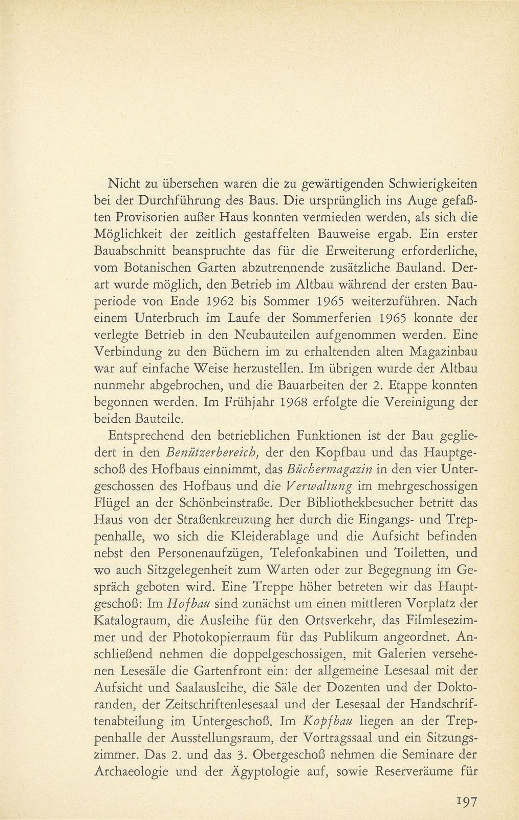 Der Neubau der Basler Universitätsbibliothek (Bauzeit 1962-1968 in zwei Etappen) – Seite 8