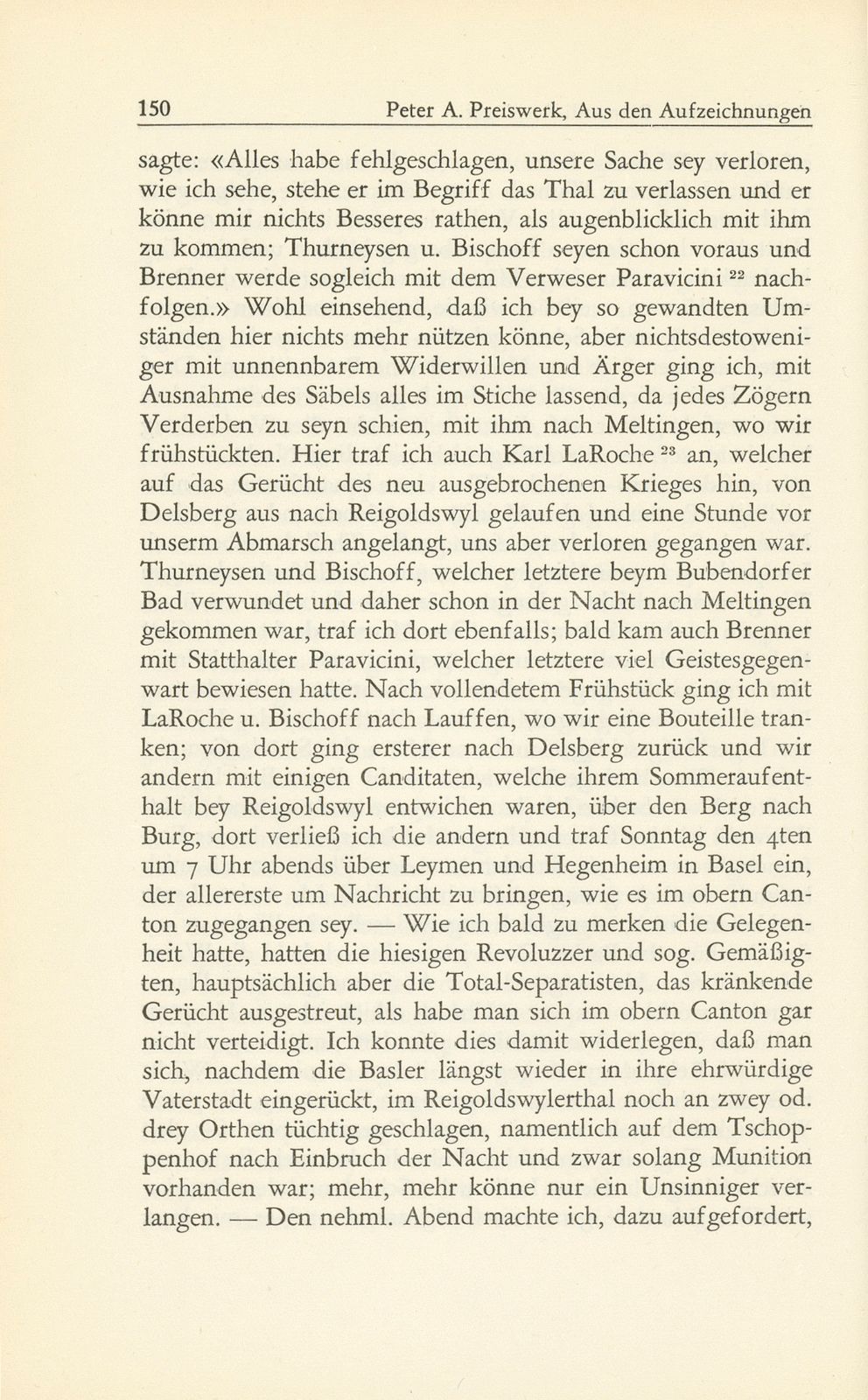 Aus den Aufzeichnungen des Hieronymus Bernoulli-Respinger – Seite 14