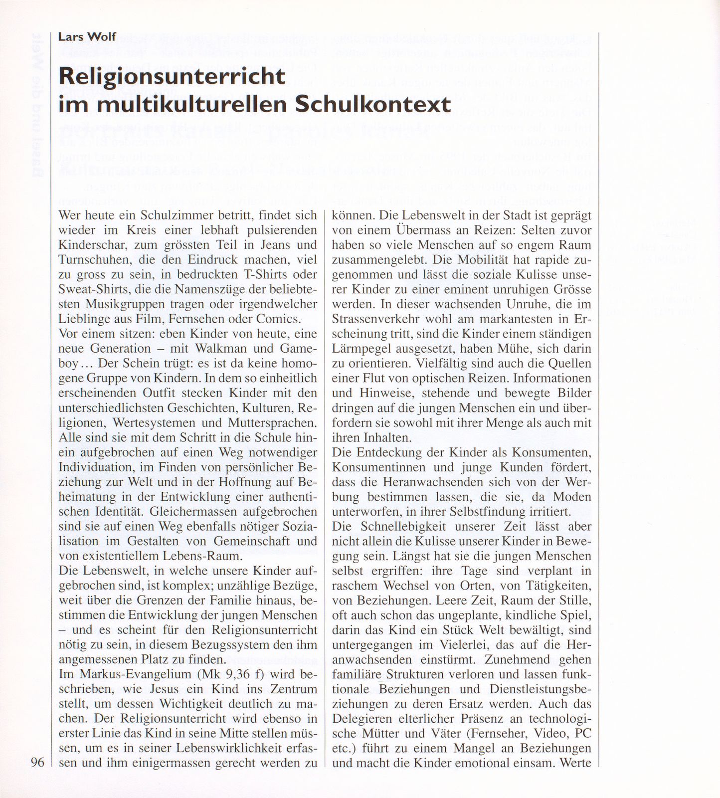 Religionsunterricht im multikulturellen Schulkontext – Seite 1