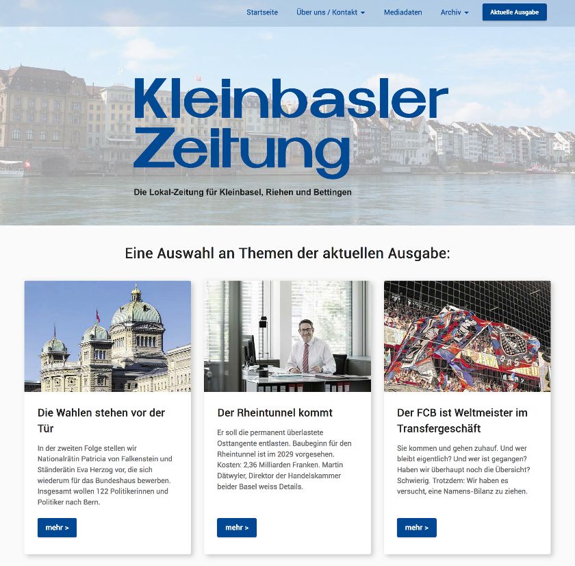 Online-Präsenz ‹Kleinbasler Zeitung› – {source?html}