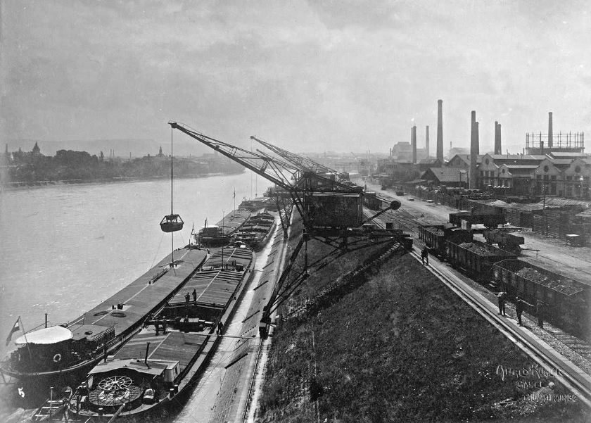 Industriehafen St. Johann, um 1910 (Quelle: Verschwundenes Basel)