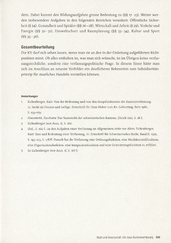 Die Neue Verfassung Des Kantons Basel-Stadt - Basler Stadtbuch 2005